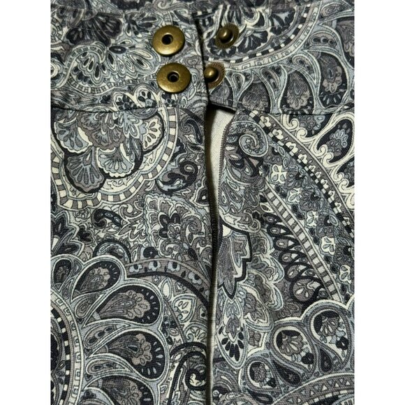 Charter Club Women's Paisley Long Skirt Size 16 Blue Side Zip & Snap Closure - Picture 7 of 8